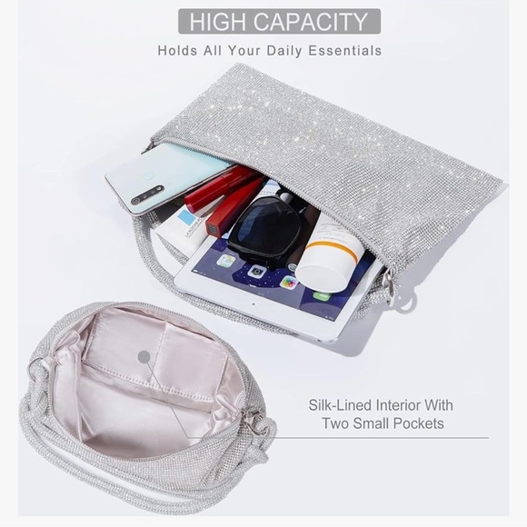 Silver Rhinestone Handbag - Picture 4 of 9